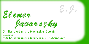 elemer javorszky business card